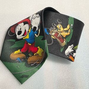 Mickey Unlimited Mickey golfing with Goofy and Pluto neck tie